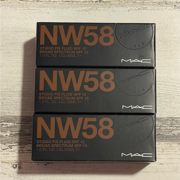 MAC NW58 BUNDLE 3 PACK NEUTRAL WARM STUDIO FIX CONCEALER FOUNDATION DARK COMPLEX